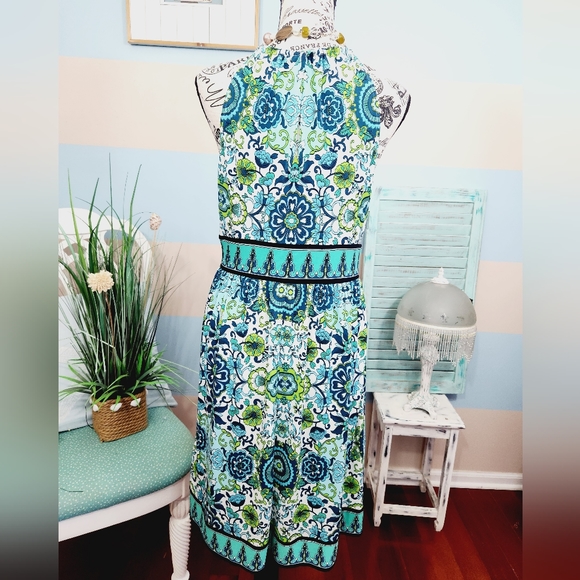London Times Paisley Print Halter Dress - Picture 7 of 12